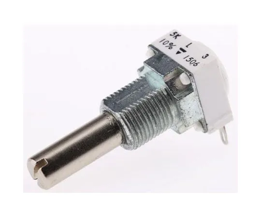 63-7986-98　Vishay 1 Gang Rotary Cermet Potentiometer with a 6 mm Dia. Shaft, 5kΩ, ±10%, 1W, Linear P11S1V0FLSY00502KL　P11S1V0FLSY00502KL