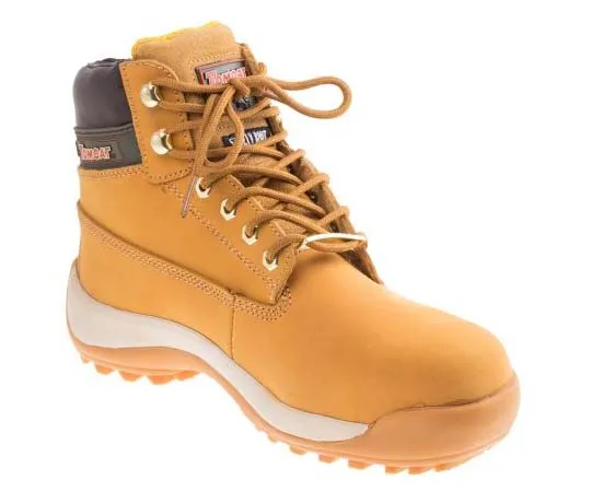 63-7783-14　RS PRO Honey Steel Toe Men Safety Boots, UK 7, US 8　739-7840