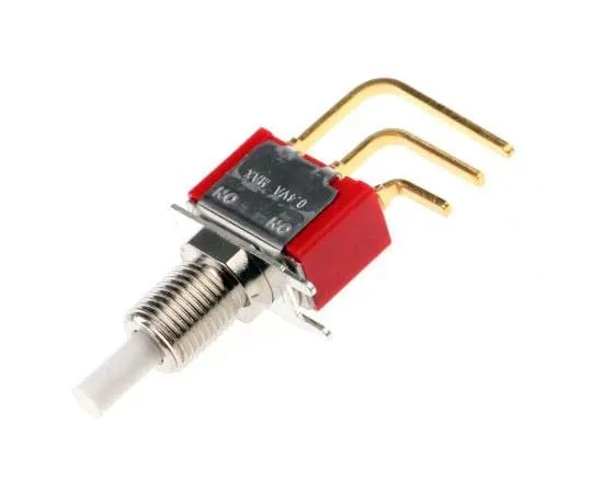 63-7775-53　RS PRO Single Pole Double Throw (SPDT) Latching Push Button Switch, 6.35 (Dia.)mm, PCB, 32/50/125V ac　734-6794