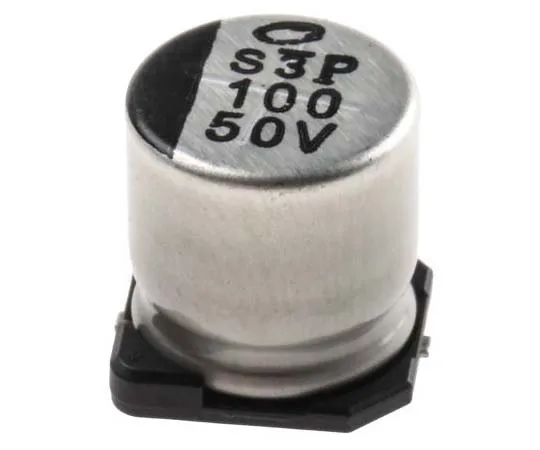 63-7781-90　Nichicon 100μF 50V dc Aluminium Electrolytic Capacitor, Surface Mount 10 (Dia.) x 10mm +105°C 10mm 4.5mm　UUX1H101MNL1GS