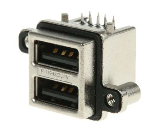 63-7763-54　Amphenol MUSB Series, Dual Port Right Angle Through Hole, Version Type A Type A USB Connector, Receptacle　MUSBC11130