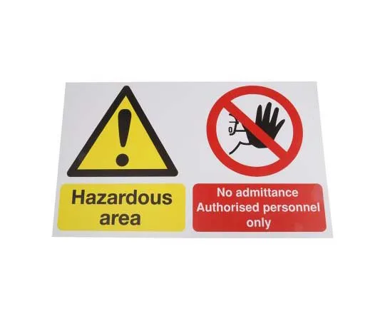 63-7815-83　RS PRO 1 x Hazardous Area/No Admittance Sign (English), Black/Red/White/Yellow PP　763-1872