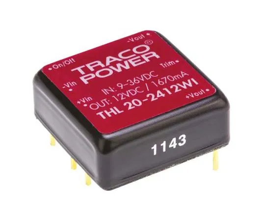 63-7773-68　TRACOPOWER TEN 40N 40W Isolated DC-DC Converter Through Hole, Voltage in 9 → 18 V dc, Voltage out 12V dc　TEN 40-1212N