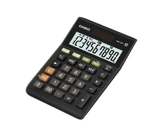 62-1061-74　［Discontinued］CASIO Double Tax Rate Calculator Mini Just Type 10 Digits Black　MW-100TBK-N