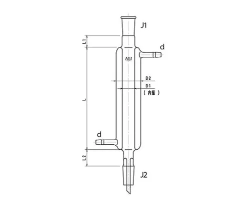 61-4712-22　［Discontinued］Double-Pipe Chromatography Column (Standard Taper Joint)　3828-10/300-3L