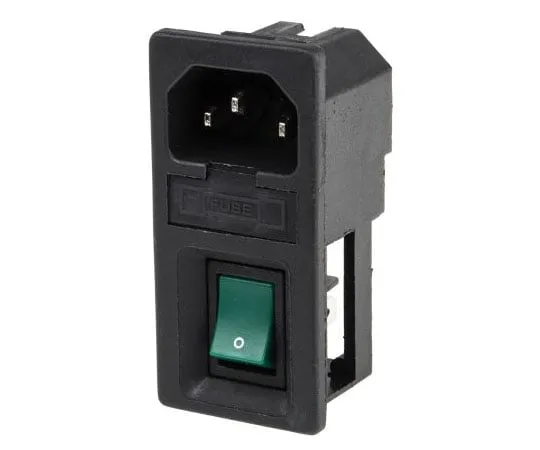 63-8014-42　RS Pro C14 Snap-In IEC Plug Male, 6A, 250 V ac, F*** Size 5 x 20mm　811-7226