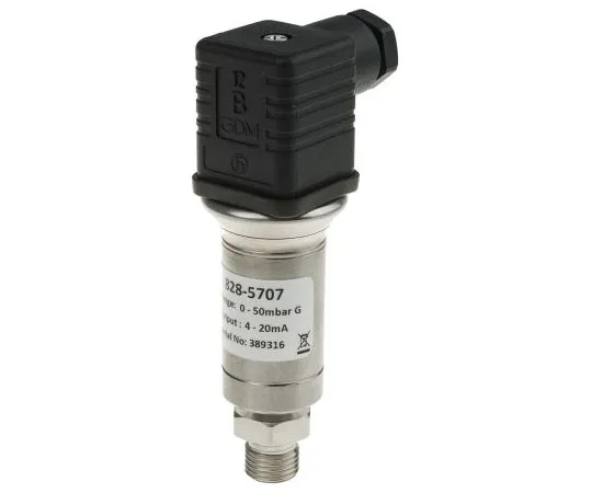 63-8033-30　RS PRO Gauge for Oil, Water Pressure Sensor, 50mbar Max Pressure Reading , 9 → 32 V dc, BSP 1/4, IP65　828-5707