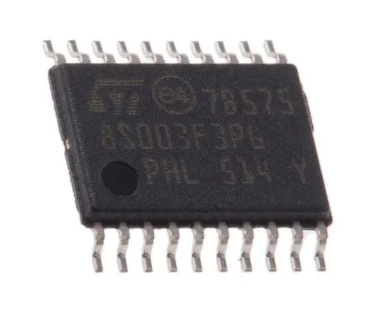 63-7990-70　STMicroelectronics STM8S003F3P6, 8bit STM8 Microcontroller, 16MHz, 8 kB Flash, 20-Pin TSSOP　STM8S003F3P6