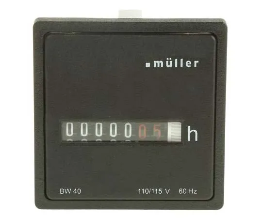 63-7775-96　Muller Hour Counter, 6 digits, Mechanical, Plug In, Screw, Solder Connection, 115 V ac　BW 40.28 115V 60 Hz