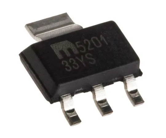 63-7766-83　Microchip MIC5201-3.3YS-TR, LDO Regulator, 200mA, 3.3 V, ±2% 3+Tab-Pin, SOT-223　MIC5201-3.3YS-TR
