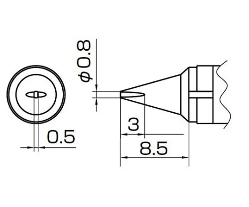 61-4928-11　［Discontinued］0.8D Type TrowelTip 938　T10-D08