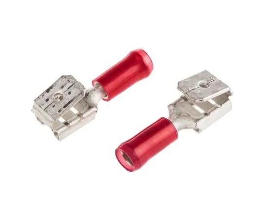 63-7753-52　TE Connectivity PIDG FASTON .250 Series Insulated Crimp Piggyback Terminal, 6.35 x 0.81mm, 0.3mm² to 1.5mm², 22AWG to　160834-5