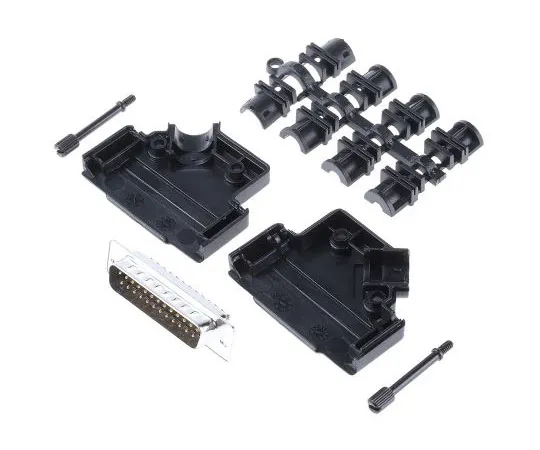 63-7980-25　MHD45PPK Series, 45 ° 25 Way D-Sub Plug Connector Kit With Hood and Inserts　MHD45PPK25-DB25P-K