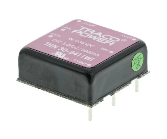 63-7970-38　TRACOPOWER THN 30WI 30W Isolated DC-DC Converter Through Hole, Voltage in 9 → 36 V dc, Voltage out 5V dc　THN 30-2411WI