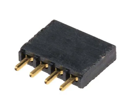 63-7820-25　Samtec SSQ Series 2.54mm Pitch 4 Way 1 Row Straight PCB Socket, Through Hole, Solder Termination　SSQ-104-01-G-S