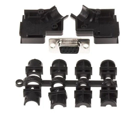 63-7980-23　MHD45PPK Series, 45 ° 9 Way D-Sub Socket Connector Kit With Hood and Inserts　MHD45PPK9-DB9S-K