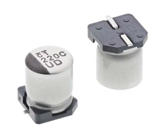 63-7782-13　Nichicon 220μF 16V dc Aluminium Electrolytic Capacitor, Surface Mount 6.3 (Dia.) x 7.7mm +105°C 6.3mm 2.2mm　UUD1C221MCL1GS
