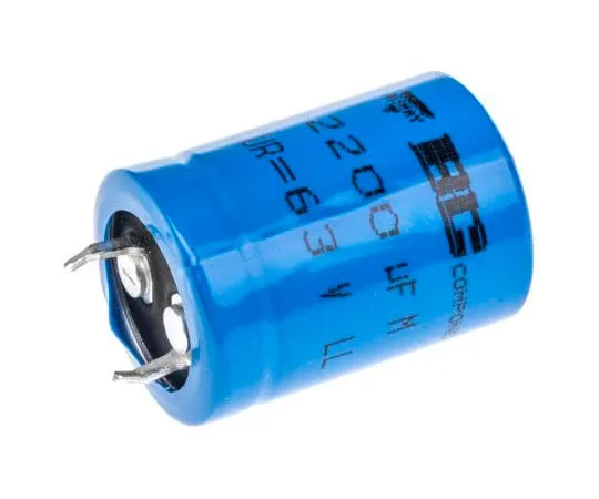 63-8054-18　Vishay 2200μF 63V dc Aluminium Electrolytic Capacitor, Through Hole 22 (Dia.) x 32mm +105°C 22mm 10mm　MAL209018222E3