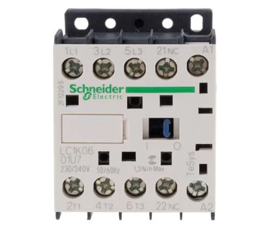 63-7792-05　Schneider Electric 3 Pole Contactor, 6 A, 230 V ac Coil, TeSys K, 3NO　LC1K0601U7