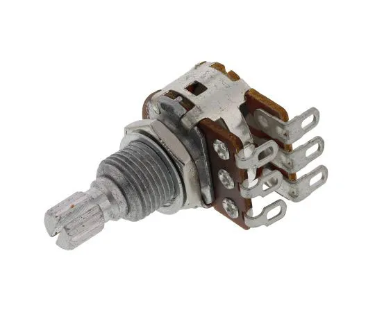63-7957-02　Bourns 2 Gang Rotary Carbon Potentiometer with a 6 mm Dia. Shaft, 500kΩ, ±20%, 0.06W, Audio PDB182-GTRB1-504MN　PDB182-GTRB1-504MN