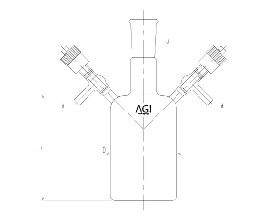 62-2122-33　［Discontinued］Solvent Receiver with High Vacuum Greaseless Valve Core Rod Material: PTFE　3696V-100V-4L