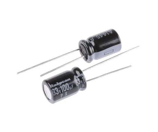 63-7952-27　Rubycon 100μF 63V dc Aluminium Electrolytic Capacitor, Through Hole 8 x 11.5mm +105°C 8mm 3.5mm　63PX100MEFC8X11.5