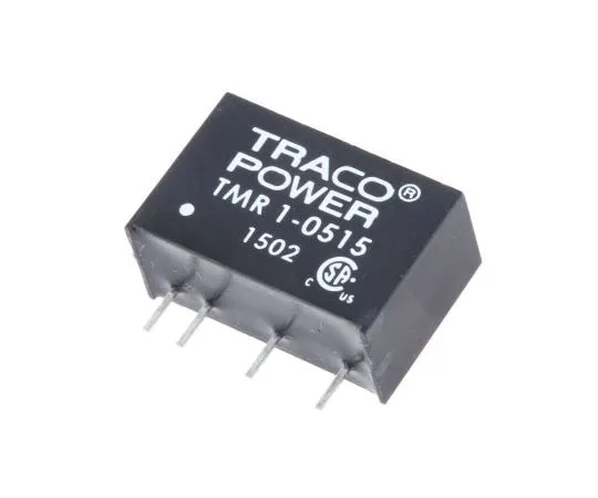 63-7970-28　TRACOPOWER TMR 1 1W Isolated DC-DC Converter Through Hole, Voltage in 4.5 → 9 V dc, Voltage out 24V dc　TMR 1-0515