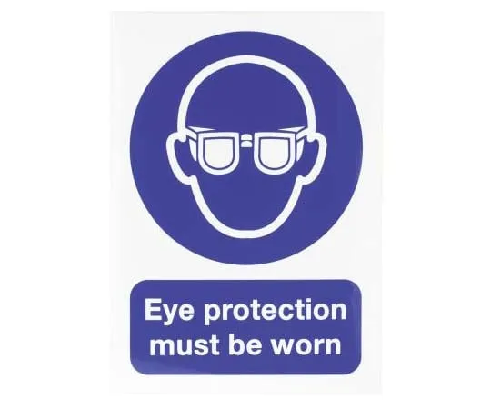 63-7815-67　RS PRO Vinyl Mandatory Eye Protection Sign with English Text, 148 x 210mm　763-1689