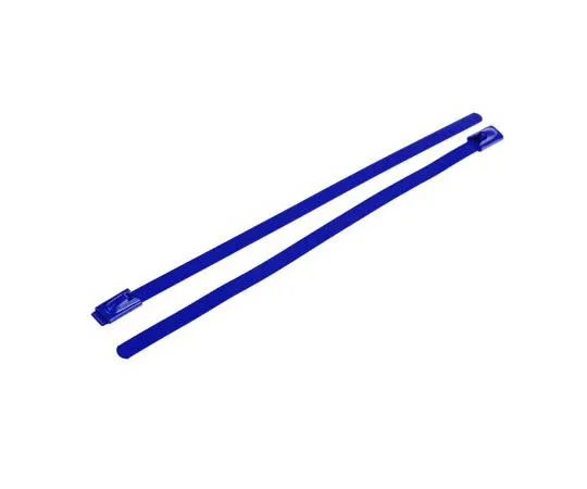 63-7790-44　RS Pro Blue Polyester Coated Stainless Steel Roller Ball Cable Tie, 150mm x 4.6 mm　743-6298