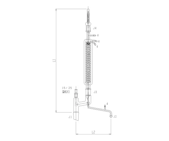 62-2121-68　［Discontinued］K Type Automatic Reflux (Cooler Double Tube Type)　3544D-JC-D