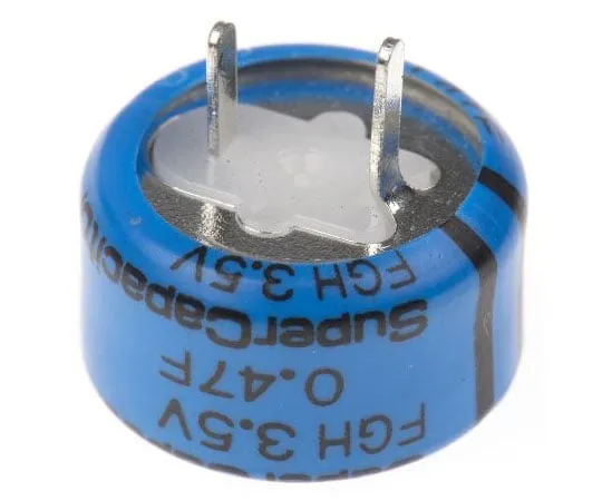 63-7984-31　KEMET 0.47F Supercapacitor EDLC -20 → +80% Tolerance Supercap FG Series 3.5V dc Through Hole　FGH0V474ZF