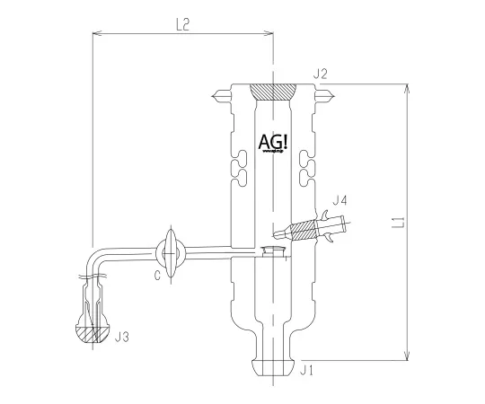 62-2121-85　［Discontinued］Liquid Sampling Adapter A Glass Cock　3584P-HE-L-P