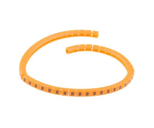 63-8016-31　RS PRO Snap On Cable Marker, Pre-printed 2 Black on Orange 3 → 3.4mm Dia. Range　812-1259