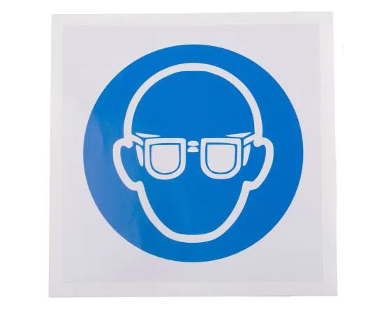 63-8018-48　RS PRO Vinyl Mandatory Eye Protection Sign with Pictogram Only, 100 x 100mm　813-4479