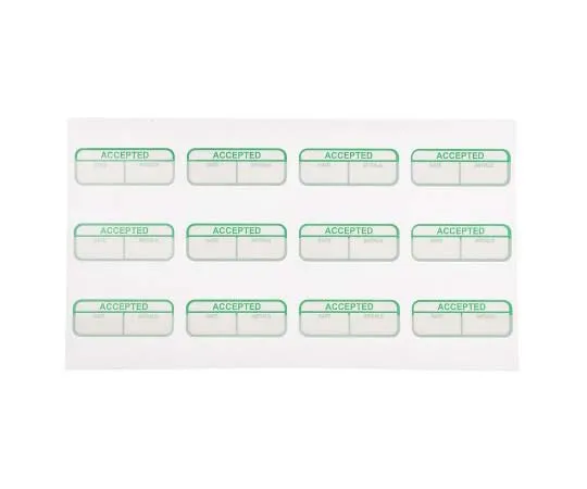 63-7809-10　RS PRO Adhesive Pre-Printed Green Label-Accepted-. Quantity: 120　758-7920