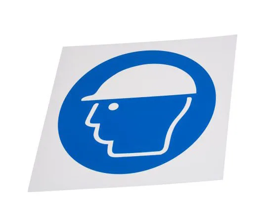 63-8018-80　RS PRO Plastic Mandatory Head Protection Sign with Pictogram Only, 200 x 200mm　813-4583