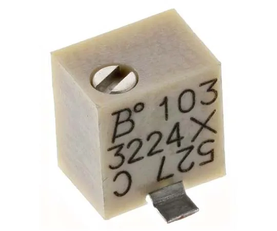 63-7789-19　10kΩ SMD Trimmer Potentiometer 0.25W Top Adjust Bourns 3224 Series　3224X-1-103E