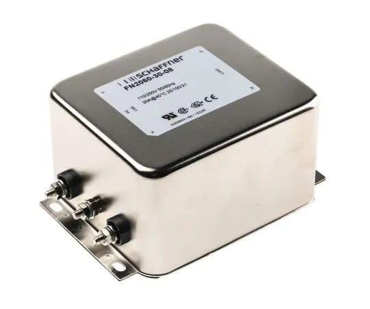 63-7966-01　Schaffner FN2060 Series 30A 250 V ac 400Hz Chassis Mount EMI Filter, with Stud Terminals, Single Phase　FN2060-30-08