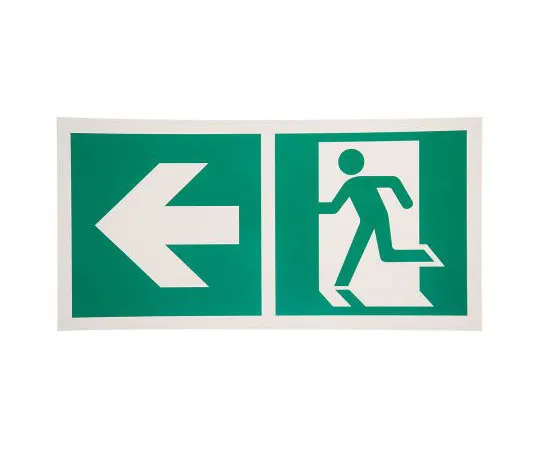 63-8018-97　Plastic Emergency Exit Left,  With Pictogram Only, Non-Illuminated Emergency Exit Sign　813-4643