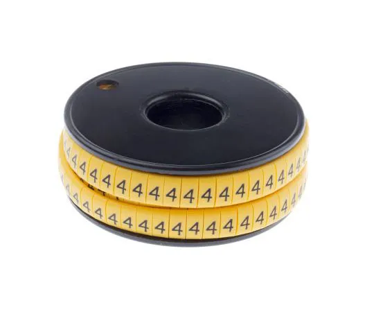 63-8016-02　RS PRO Slide On Cable Marker, Pre-printed 4 Black on Yellow 3.5 → 7mm Dia. Range　812-1085