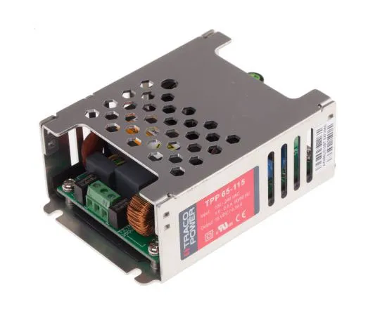 63-8039-95　TRACOPOWER 65W 1 Output Embedded Switch Mode Power Supply SMPS, 4.34A, 15V dc Medical Approved Encapsulated　TPP 65-115