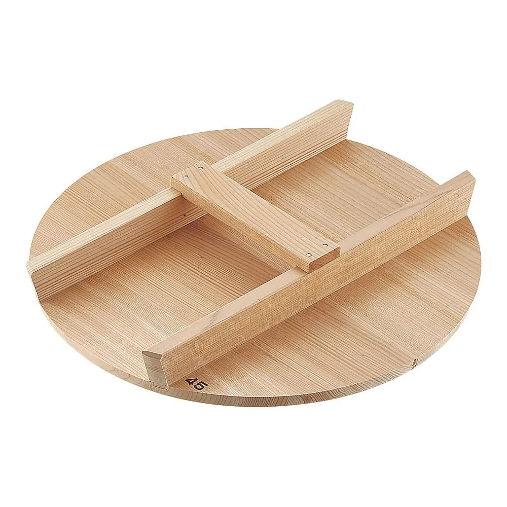 62-6342-30　Thick Spanish Mackerel H-Type Handle for Wooden Lid 45 cm