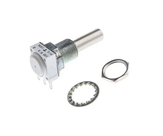 63-7789-89　Vishay 1 Gang Rotary Cermet Potentiometer with a 6 mm Dia. Shaft, 1kΩ, ±10%, 0.1W, Linear P11L1V0FLSY00102KA　P11L1V0FLSY00102KA