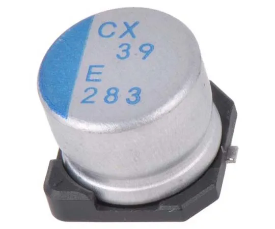 63-7818-19　Nichicon 39μF 25V dc Aluminium Polymer Capacitor, Surface Mount 8 (Dia.) x 6.9mm +125°C 8mm 3.2mm　PCX1E390MCL1GS