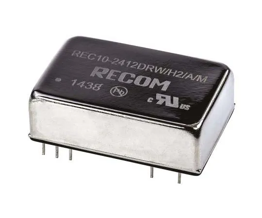 63-7772-52　Recom REC10/M 10W Isolated DC-DC Converter Through Hole, Voltage in 18 → 36 V dc, Voltage out ±12V dc Medical　REC10-2412DRW/H2/A/M