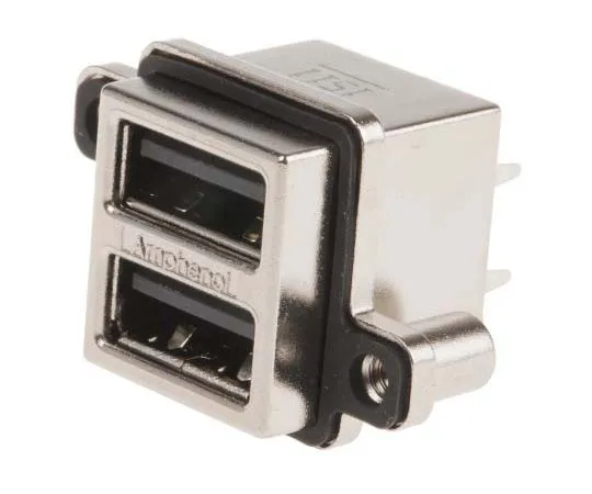 63-7763-58　Amphenol MUSB Series, Dual Port Through Hole Type A USB Connector, Receptacle　MUSBC51100
