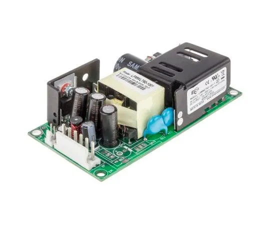 63-7958-85　EOS 60W 1 Output Embedded Switch Mode Power Supply SMPS, 5A, 12V dc Medical Approved Open Frame　LFMWLT60-1001