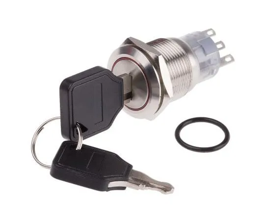 63-8053-93　IP40 Key Switch, Single Pole Double Throw (SPDT), 5 A 3-Way, -20 → +55°C　877-2006