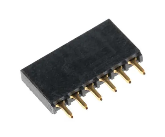 63-7820-27　Samtec SSQ Series 2.54mm Pitch 6 Way 1 Row Straight PCB Socket, Through Hole, Solder Termination　SSQ-106-01-G-S