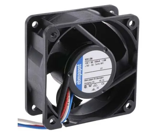 63-7808-33　ebm-papst 620 Series Axial Fan, 60 x 60 x 25mm, 40m³/h, 2.1W, 12 V dc　622/2N-RS0